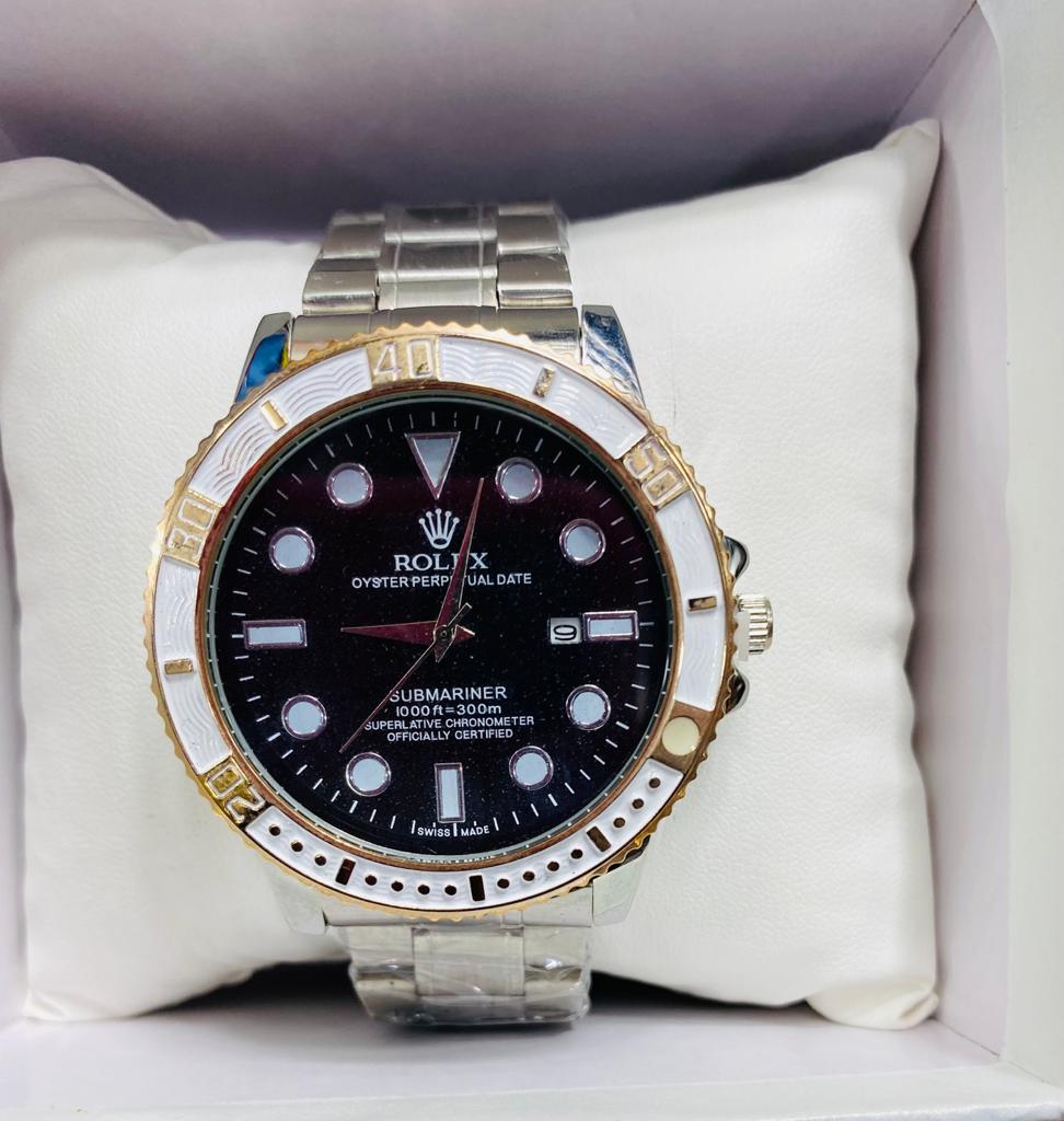 Classic Rolex Watch Silver & White Colour Tape 6