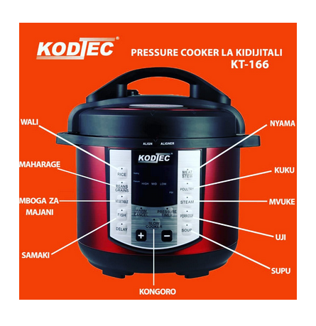 Kodtec Electric Pressure Cooker 5L Red,KT-166A-R - Image 2