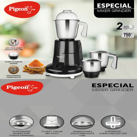 Pigeon Mixer Grinder 750w Stainless Steel Jar Copper Motor Especial - Image 2