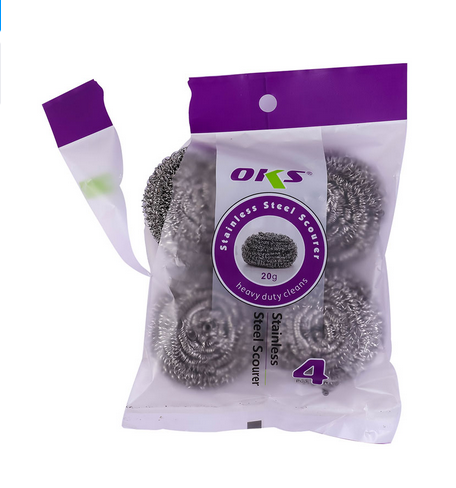 Oks Scourer Stainless Steel 4pc 200st 4204