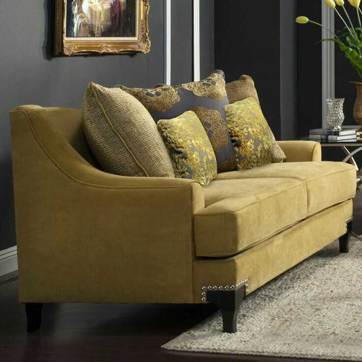 Luxury Leather Sofa 3+2 Seater Mustard Yellow Colour - Image 2