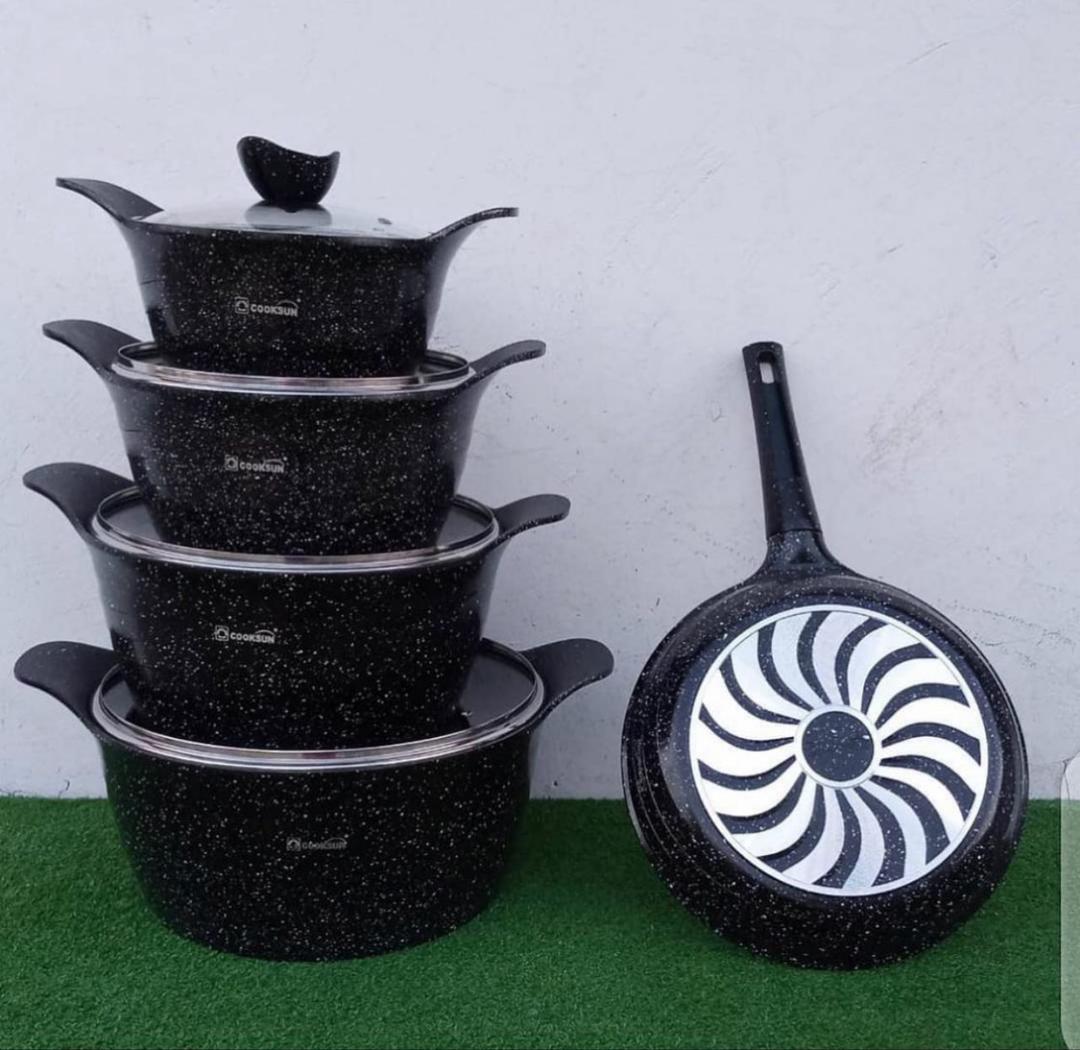 Original 5 Pcs Set Of Stainless Aluminum Sufuria
